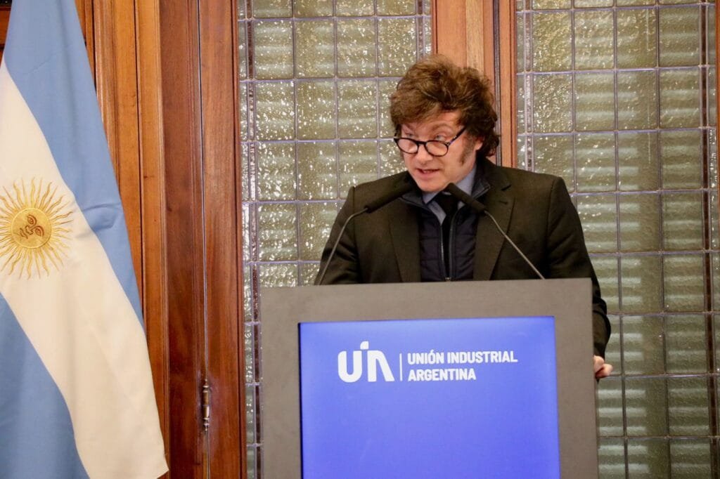 Javier Milei en el acto por el Día de la Industria.