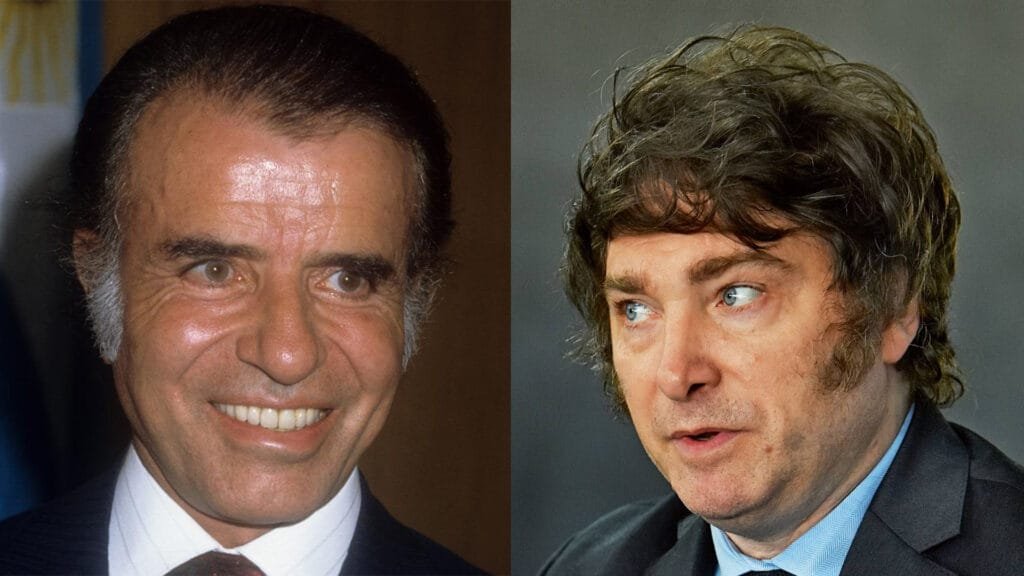 Carlos Saúl Menem, expresidente de la Nación, y Javier Milei, actual presidente de la Nación.