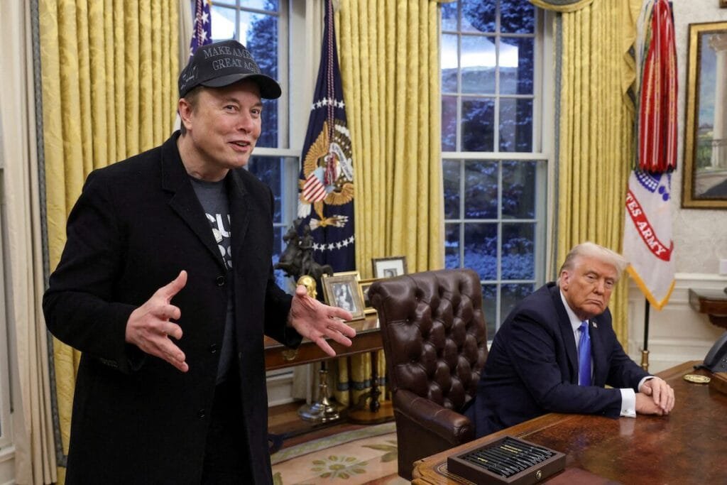 Elon Musk y Donald Trump en la Oficina Oval de la Casa Blanca.