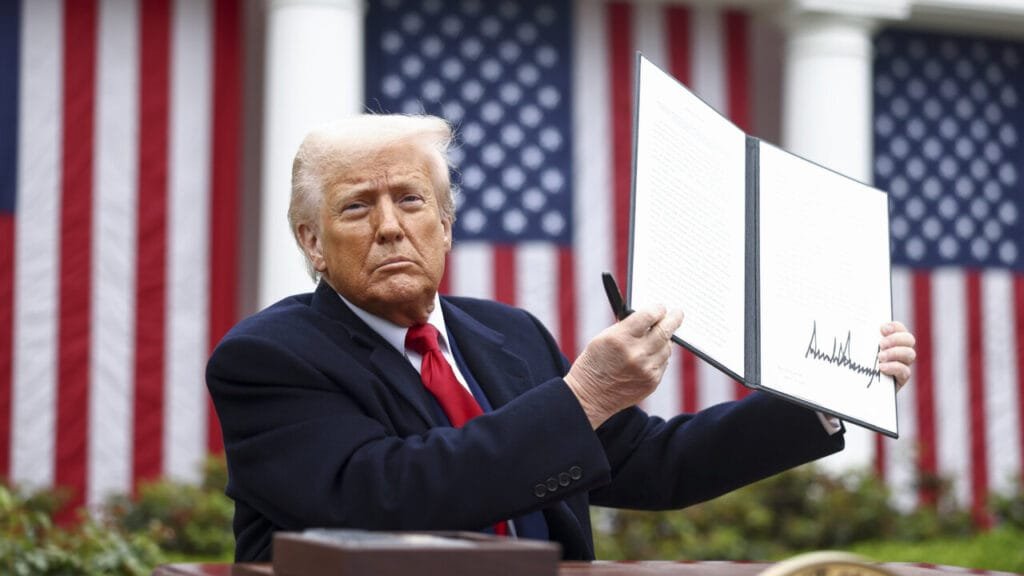 Donald Trump en el "Día de la Liberación" estadounidense.