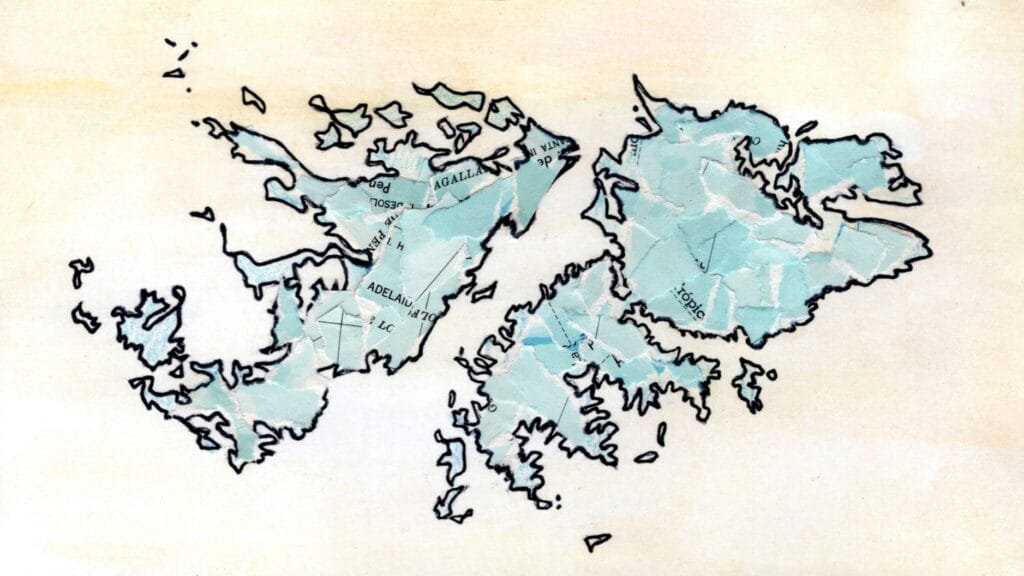 Ilustración de un mapa de las Islas Malvinas
