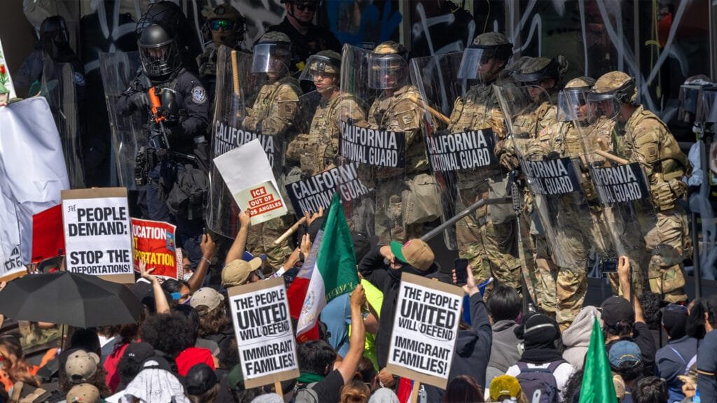 Manifestación de inmigrantes contra Trump en California