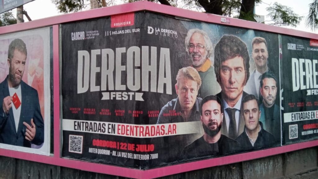 Anuncio calle Derecha Fest Córdoba